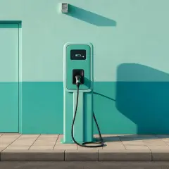 Borne de recharge électrique, prête à alimenter un véhicule. La loi encourage ces installations pour un avenir plus vert.