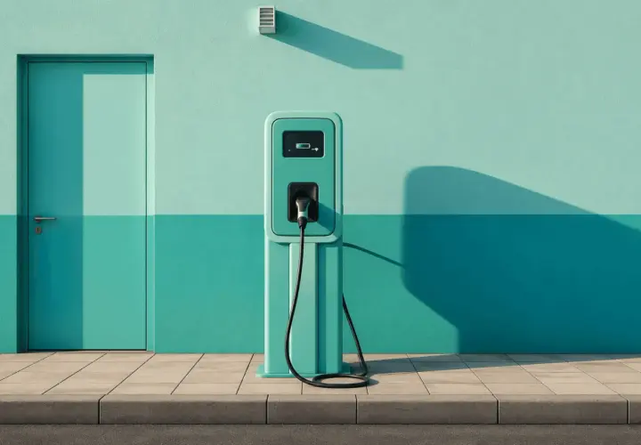 Borne de recharge électrique, prête à alimenter un véhicule. La loi encourage ces installations pour un avenir plus vert.