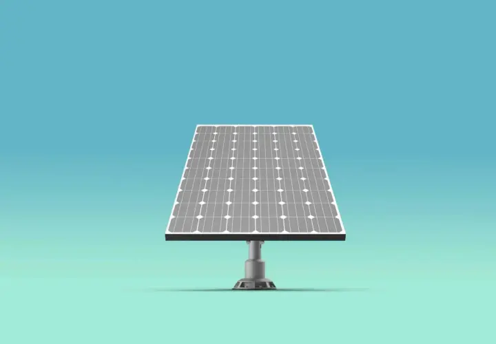 Panneau photovoltaïque sur son support. Idéal pour la récupération TVA panneaux photovoltaïques.