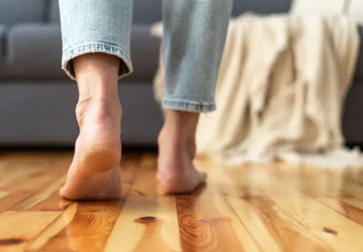 Pieds nus sur un plancher de bois chauffant, le confort est palpable. Le coût d'un plancher chauffant est vite oublié face à cette sensation.