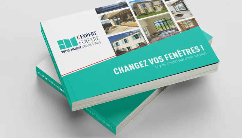 Brochure "Changez vos fenêtres !" présentant divers types de fenêtres et leur installation.