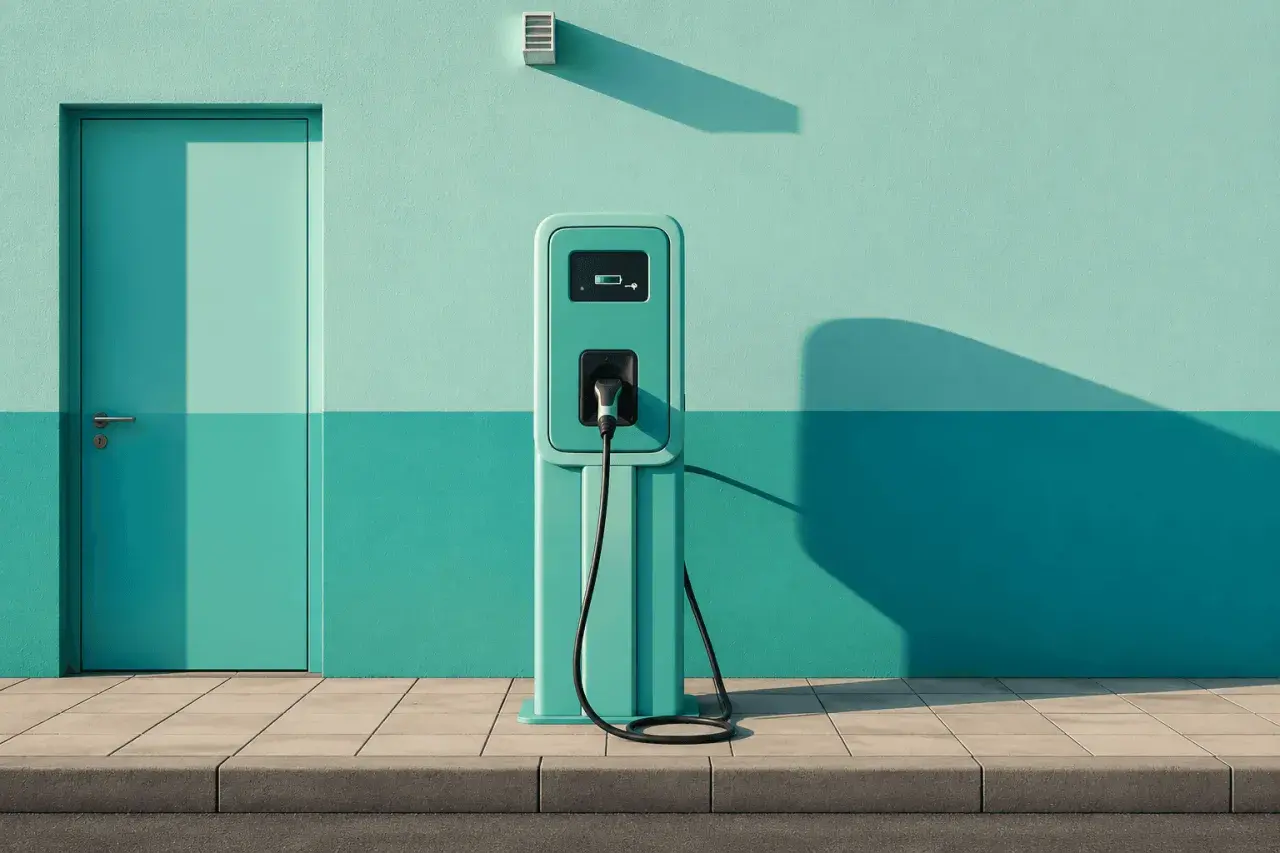 Borne de recharge électrique, prête à alimenter un véhicule. La loi encourage ces installations pour un avenir plus vert.