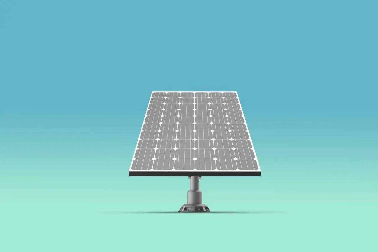 Panneau photovoltaïque sur son support. Idéal pour la récupération TVA panneaux photovoltaïques.