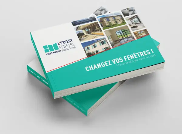 Brochure "Changez vos fenêtres !" présentant divers types de fenêtres et leur installation.